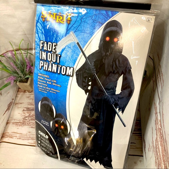 Spirit Halloween Phantom Fade In Out Costume Sz 8-10 - Picture 1 of 4